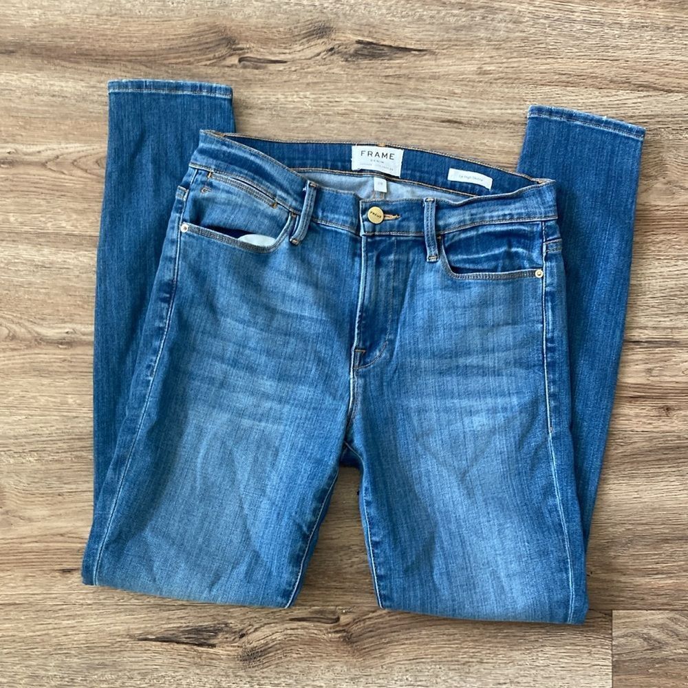 Frame High Rise Skinny Jeans Sz 28